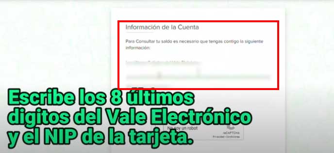 OPCION 2 ESCRIBIR ULTIMOS 8 DIGITOS DE VALE ELECTRONICO Y NIP